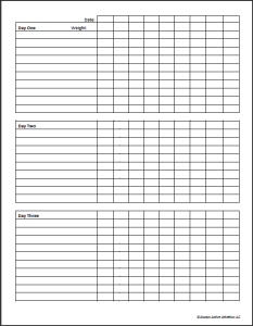 Fitness plan Blank Sheet