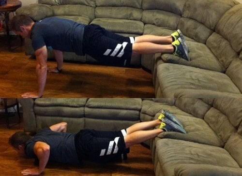 TV Workout Decline Pushups