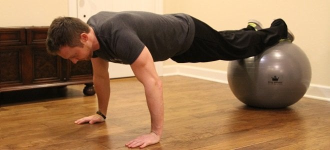 workout with exercise ball