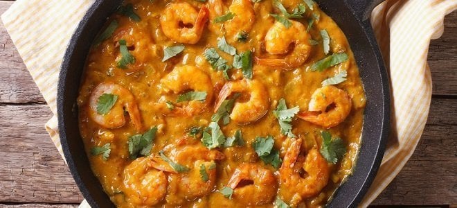 shrimp curry, food, nutrition