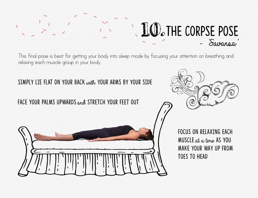 bedtime yoga, relaxation, corpse pose