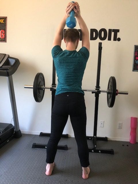 Critical Lifting Techniques When Exercising at Home Tricep Extension Finish