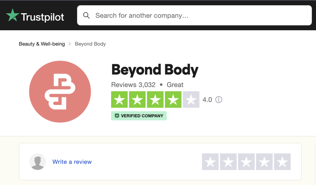 Beyond Body Customer Rating