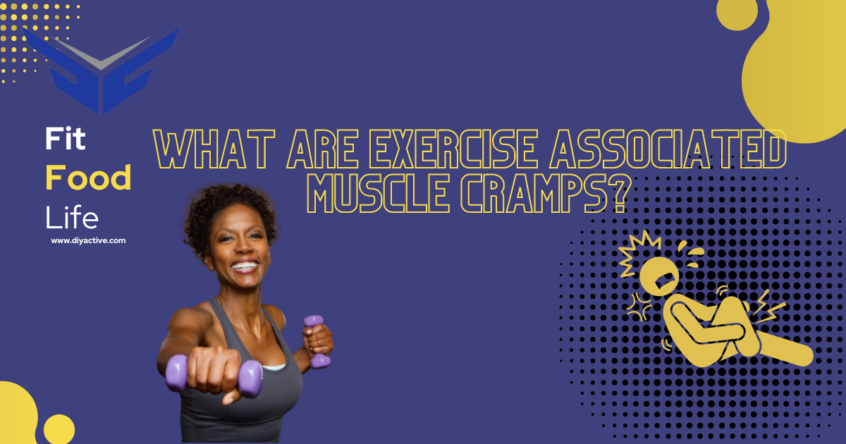 Infographic with image of woman exercising, image of man having muscle cramps