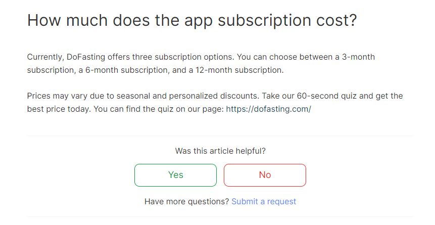 DoFasting pricing