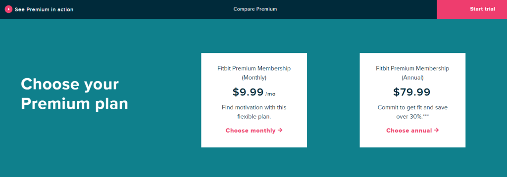 Fitbit premium pricing